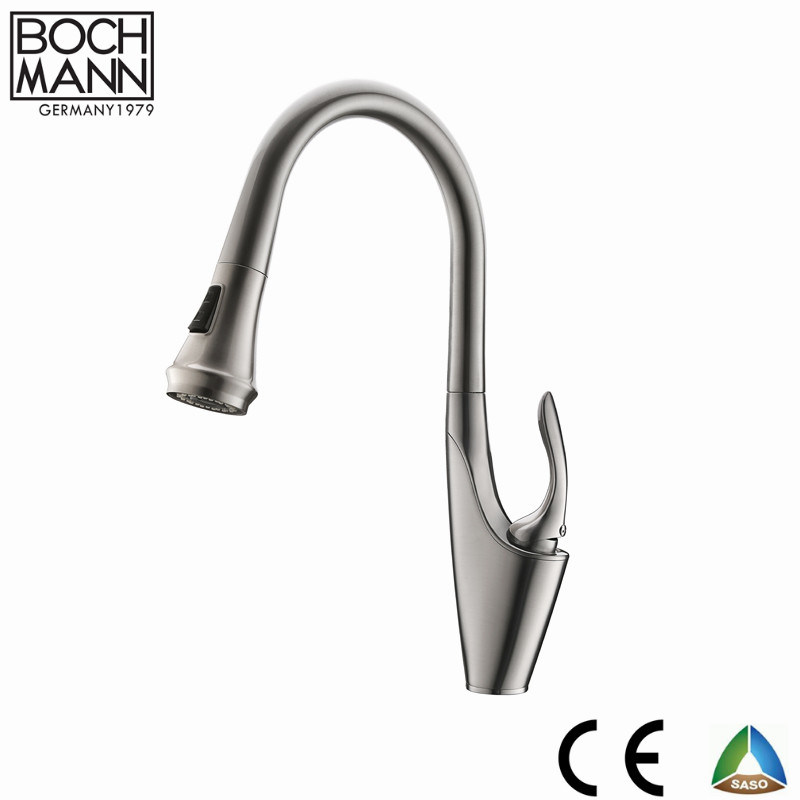 Black White Brass Body Kitchen Sink Mixer with Movable Colorful Spout