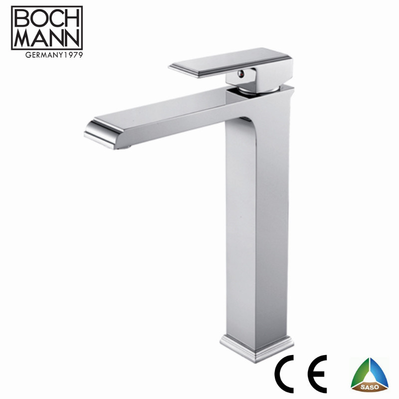 Square Shape with Curved Edge Chrome Orb Color Short Basin Water Tap