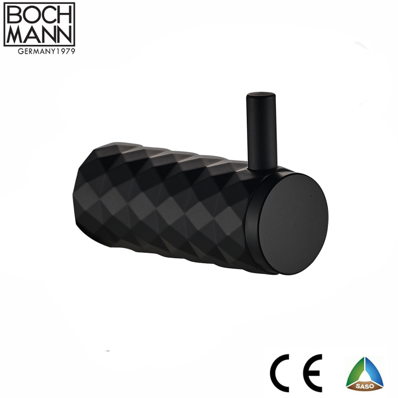 Matt Black Color Bathroom Fittings of Brass Strong Robe Hooks