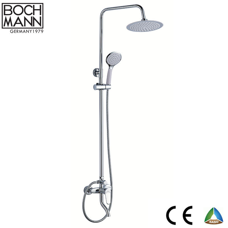 Simple Morden Design Brass White and Chrome Color Body Rain Shower Faucet