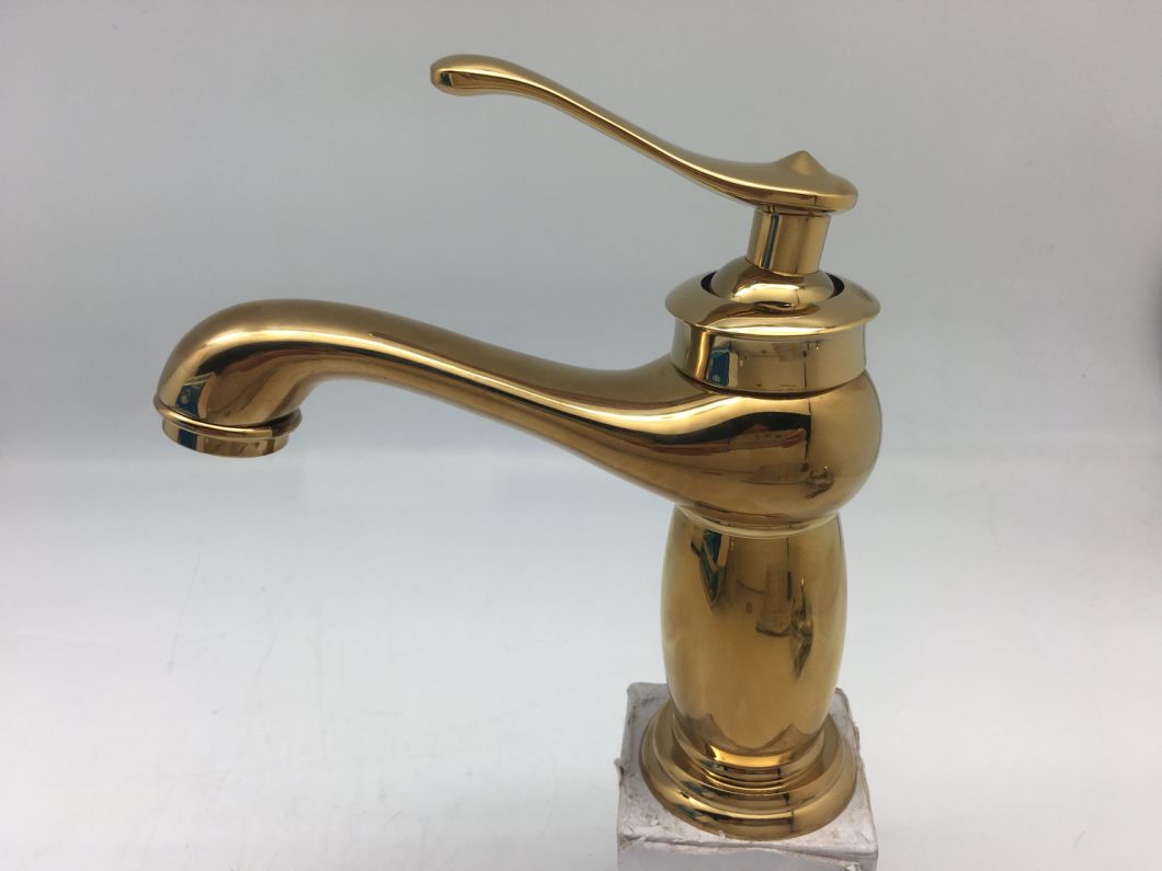 Golden Brass / Zinc Body with Diamond Decoration Basin Faucet