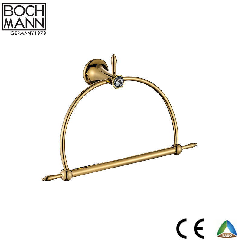 Luxury Design Golden Wall Mounted Zinc Bathroom Towel Ring for Middle East Market