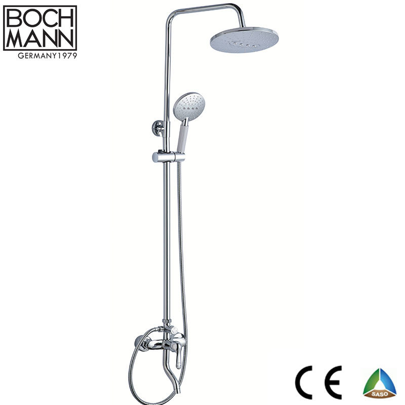 Simple Morden Design Brass White and Chrome Color Body Rain Shower Faucet