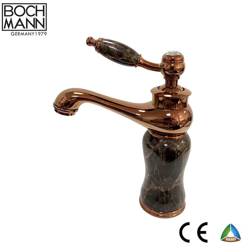 CE Saber Traditional Design Bathroom Basin Mixer Gold with Marble