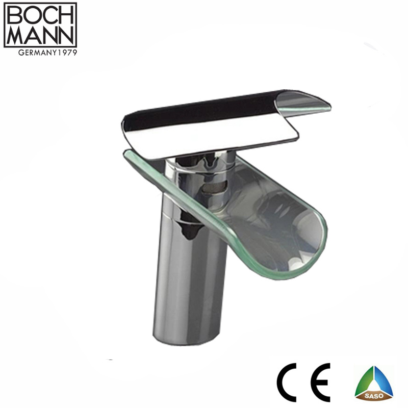 Glass Faucet and Bathroom Sanitary Ware Brass Body Basin Faucet