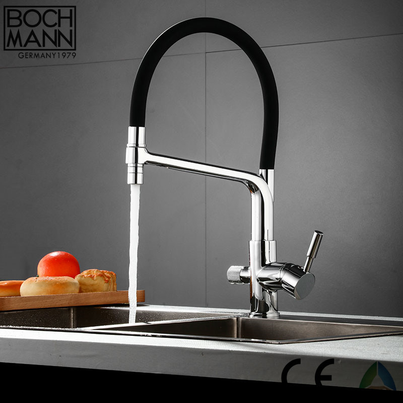 Chrome White Black Color Copper Kitchen Sink Mixer with Purified Water Outlet