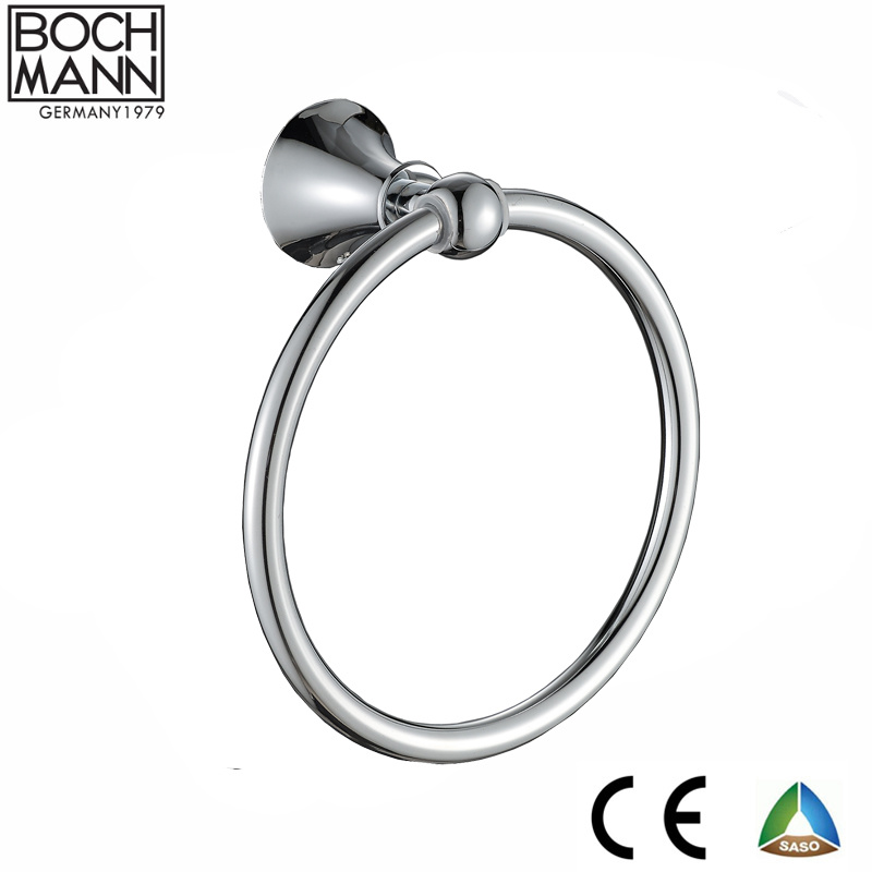 Chrome Color Towel Ring and Zinc Round Bathroom Accessories