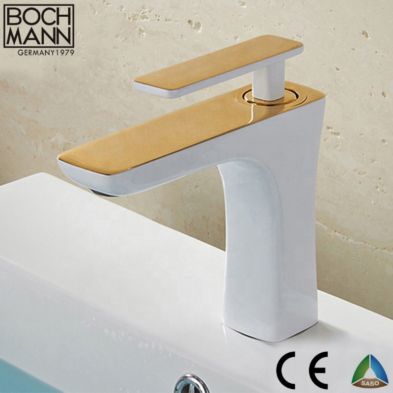 Chinese Distributor Gold and White Black Color Brass Bath Room and Kitchen Mixers