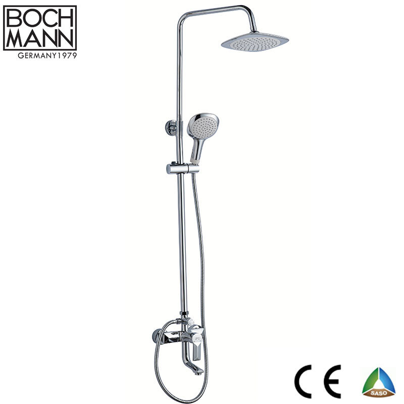 Simple Morden Design Brass White and Chrome Color Body Rain Shower Faucet