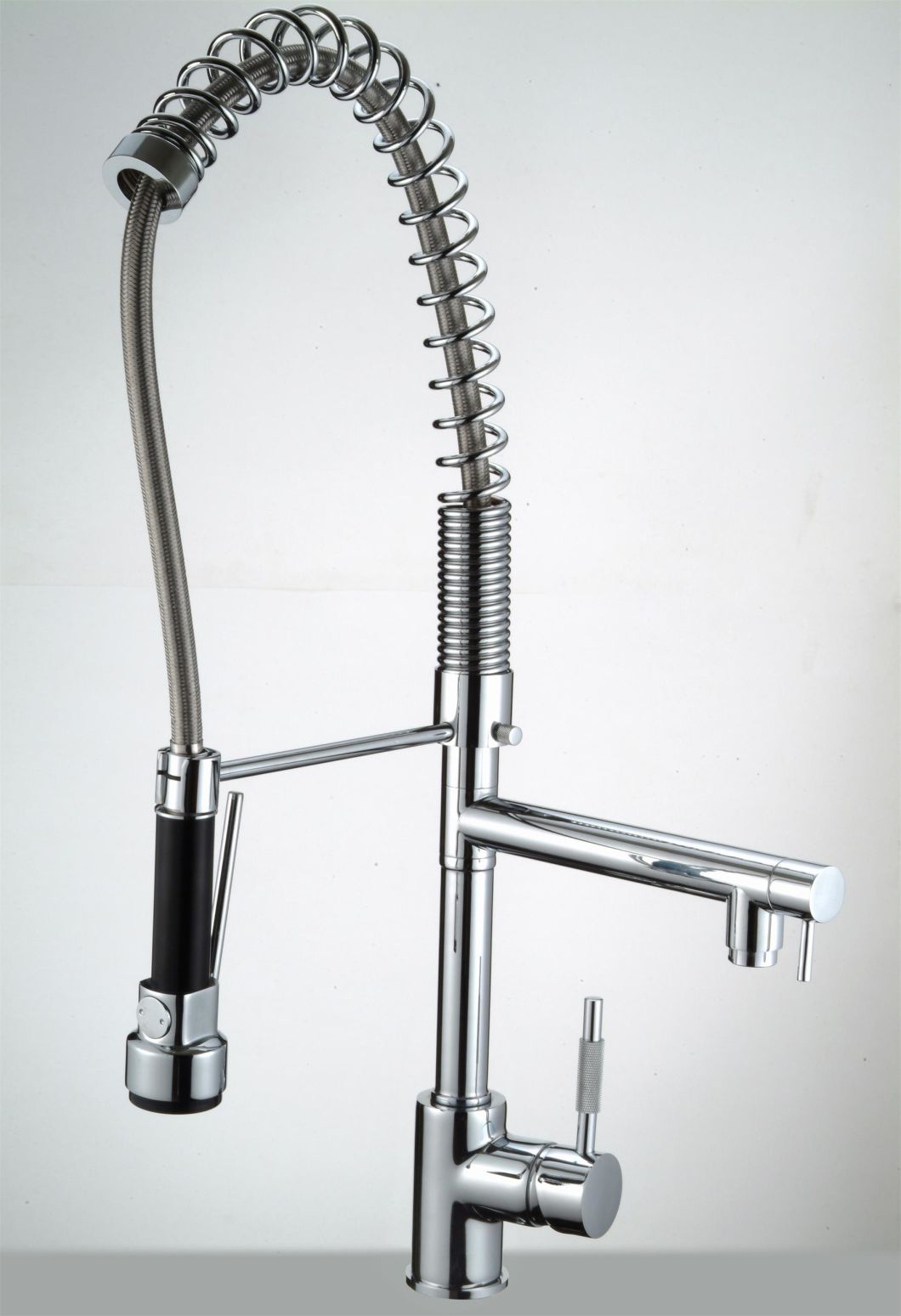 Comercial Brass Kitchen Faucet Mixer with Spring and Sprayer Head