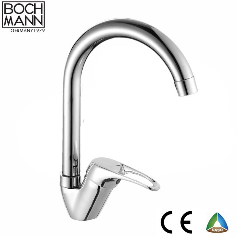 Best Seller Sanitary Mixer Tap Zinc Kitchen Faucet with Stainless Steel Spout