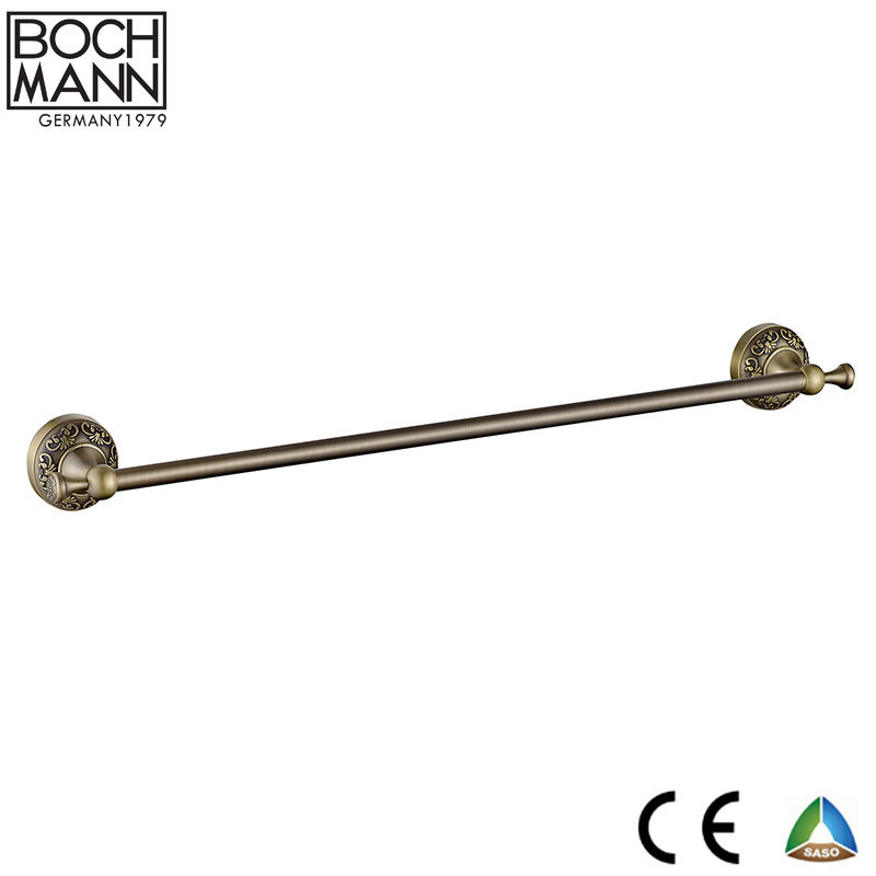 Metal Bathroom Hardware Bronze 60cm Long Single Towel Bar